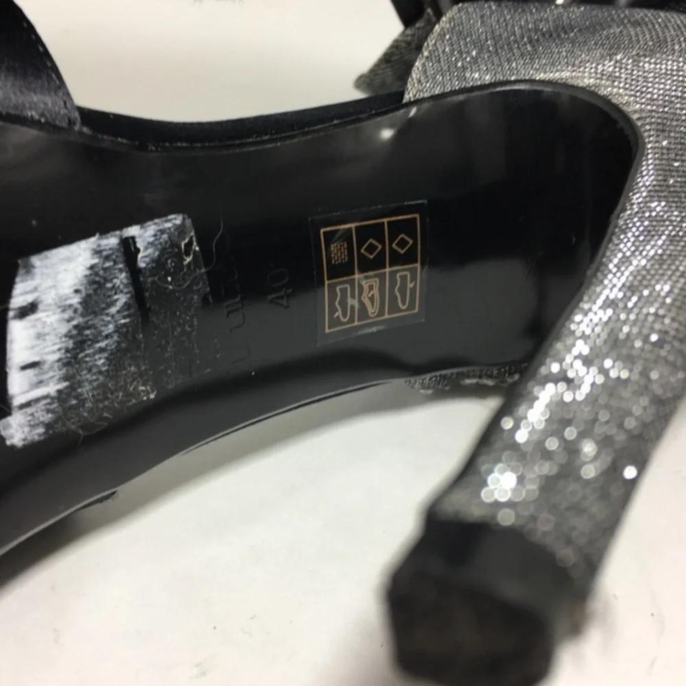 Dune Diamante Platform Peep Toe Bow High Heels 9